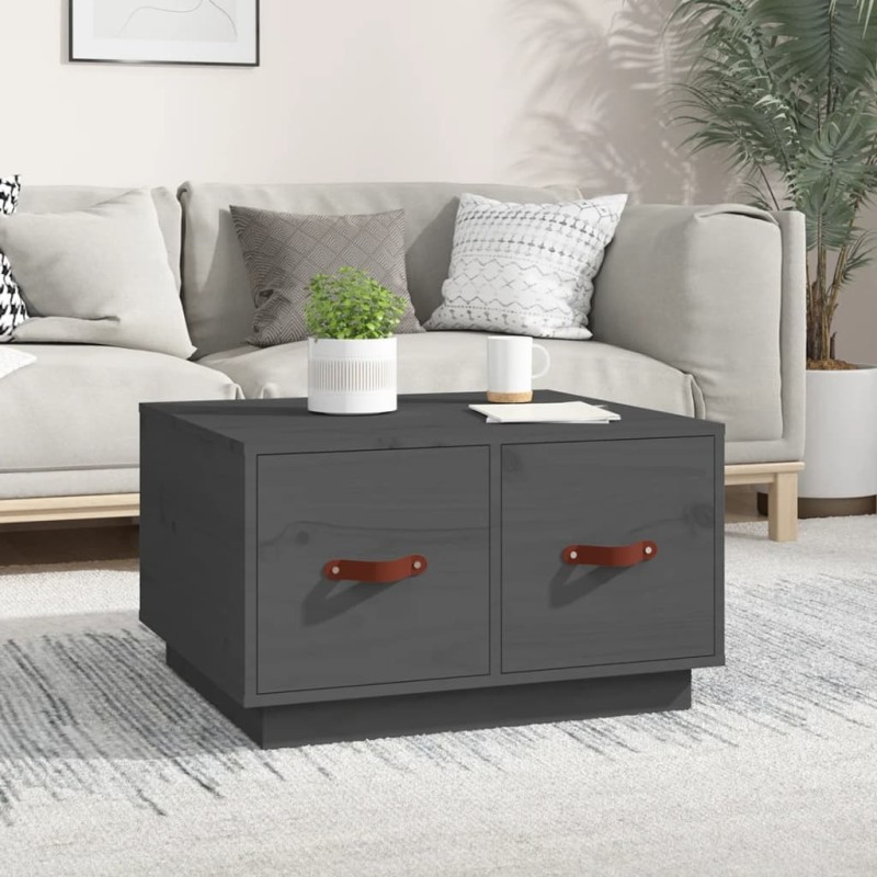 vidaXL Couchtisch Grau 60x53x35 cm Massivholz Kiefer vidaXL Couchtisch Grau 60x53x35 cm Massivholz Kiefer