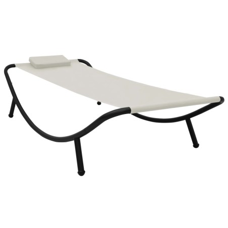 Gartenbett Creme 200 x 90 cm Stahl
