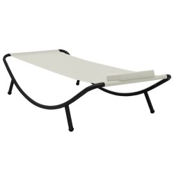 Gartenbett Creme 200 x 90 cm Stahl