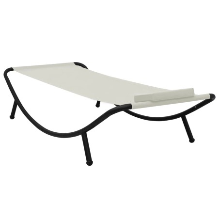 Gartenbett Creme 200 x 90 cm Stahl