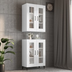 vidaXL Hängeschrank Hochglanz-Weiß 69,5x34x90 cm