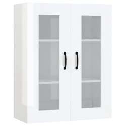 vidaXL Hängeschrank Hochglanz-Weiß 69,5x34x90 cm