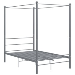 vidaXL Himmelbett Grau Metall 140x200 cm 