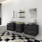 vidaXL 7-tlg. Badmöbel und Waschbecken Set Schwarz vidaXL 7-tlg. Badmöbel und Waschbecken Set Schwarz