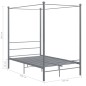 vidaXL Himmelbett Grau Metall 140x200 cm vidaXL Himmelbett Grau Metall 140x200 cm