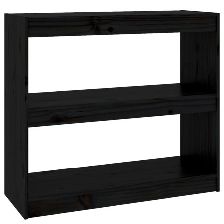 vidaXL Bücherregal Raumteiler Schwarz 80x30x71,5 cm Massivholz Kiefer
