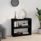 vidaXL Bücherregal Raumteiler Schwarz 80x30x71,5 cm Massivholz Kiefer vidaXL Bücherregal Raumteiler Schwarz 80x30x71,5 cm Massivholz Kiefer