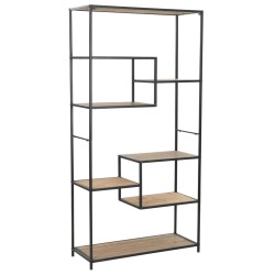 vidaXL Bücherregal aus massivem Tannenholz und Stahl 90,5x35x180 cm