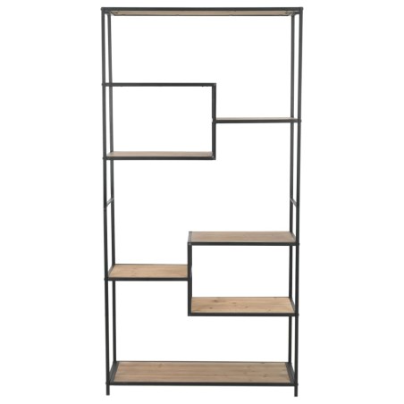 vidaXL Bücherregal aus massivem Tannenholz und Stahl 90,5x35x180 cm