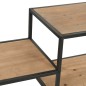 vidaXL Bücherregal aus massivem Tannenholz und Stahl 90,5x35x180 cm
