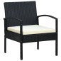 Gartenstuhl mit Kissen Poly Rattan Schwarz Gartenstuhl mit Kissen Poly Rattan Schwarz