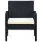 Gartenstuhl mit Kissen Poly Rattan Schwarz Gartenstuhl mit Kissen Poly Rattan Schwarz