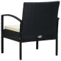 Gartenstuhl mit Kissen Poly Rattan Schwarz Gartenstuhl mit Kissen Poly Rattan Schwarz
