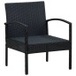 Gartenstuhl mit Kissen Poly Rattan Schwarz Gartenstuhl mit Kissen Poly Rattan Schwarz