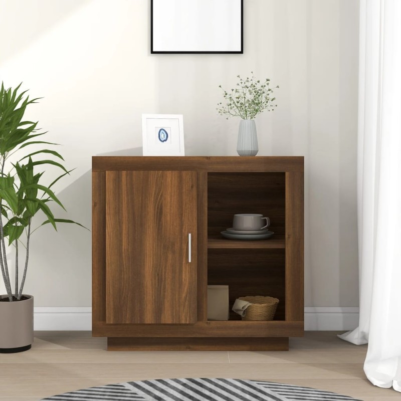vidaXL Sideboard Braun Eiche 80x40x75 cm vidaXL Sideboard Braun Eiche 80x40x75 cm