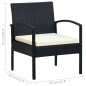 Gartenstuhl mit Kissen Poly Rattan Schwarz Gartenstuhl mit Kissen Poly Rattan Schwarz