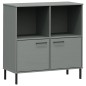vidaXL Bücherregal OSLO mit Metallbeinen Grau 90x35x90,5 cm Massivholz vidaXL Bücherregal OSLO mit Metallbeinen Grau 90x35x90,5 cm Massivholz