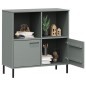 vidaXL Bücherregal OSLO mit Metallbeinen Grau 90x35x90,5 cm Massivholz vidaXL Bücherregal OSLO mit Metallbeinen Grau 90x35x90,5 cm Massivholz