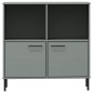 vidaXL Bücherregal OSLO mit Metallbeinen Grau 90x35x90,5 cm Massivholz vidaXL Bücherregal OSLO mit Metallbeinen Grau 90x35x90,5 cm Massivholz
