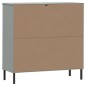 vidaXL Bücherregal OSLO mit Metallbeinen Grau 90x35x90,5 cm Massivholz vidaXL Bücherregal OSLO mit Metallbeinen Grau 90x35x90,5 cm Massivholz