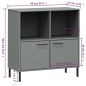 vidaXL Bücherregal OSLO mit Metallbeinen Grau 90x35x90,5 cm Massivholz vidaXL Bücherregal OSLO mit Metallbeinen Grau 90x35x90,5 cm Massivholz