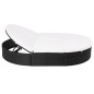 vidaXL Outdoor-Loungebett mit Kissen Poly Rattan Schwarz vidaXL Outdoor-Loungebett mit Kissen Poly Rattan Schwarz