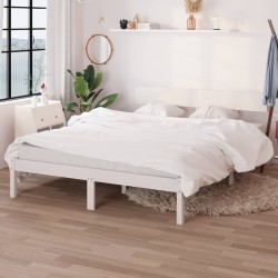 vidaXL Massivholzbett Weiß 120x190 cm