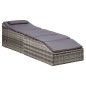 Sonnenliege mit Auflage Poly Rattan Grau Sonnenliege mit Auflage Poly Rattan Grau