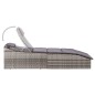 Sonnenliege mit Auflage Poly Rattan Grau Sonnenliege mit Auflage Poly Rattan Grau