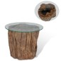 vidaXL Couchtisch Teak Glas 50 x 40 cm vidaXL Couchtisch Teak Glas 50 x 40 cm