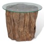 vidaXL Couchtisch Teak Glas 50 x 40 cm vidaXL Couchtisch Teak Glas 50 x 40 cm