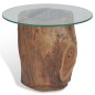 vidaXL Couchtisch Teak Glas 50 x 40 cm vidaXL Couchtisch Teak Glas 50 x 40 cm
