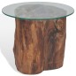 vidaXL Couchtisch Teak Glas 50 x 40 cm vidaXL Couchtisch Teak Glas 50 x 40 cm