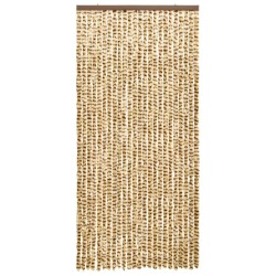 vidaXL Insektenschutz-Vorhang Beige und Braun 100x220 cm Chenille