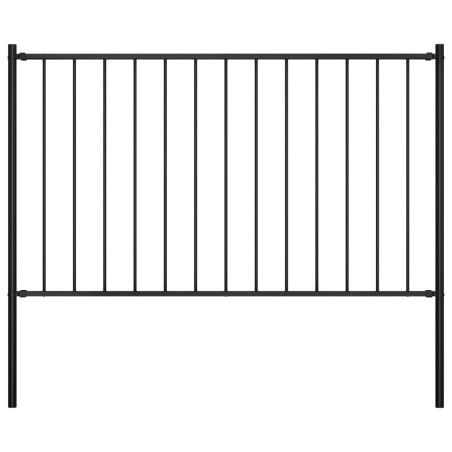 vidaXL Zaunfeld mit Pfosten Pulverbeschichteter Stahl 1,7 x 1,25 m