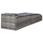 Sonnenliege mit Auflage Poly Rattan Grau Sonnenliege mit Auflage Poly Rattan Grau