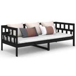 vidaXL Tagesbett Schwarz Massivholz Kiefer 90x200 cm