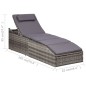 Sonnenliege mit Auflage Poly Rattan Grau Sonnenliege mit Auflage Poly Rattan Grau
