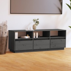 vidaXL TV-Schrank Grau 140x37x50 cm Massivholz Kiefer