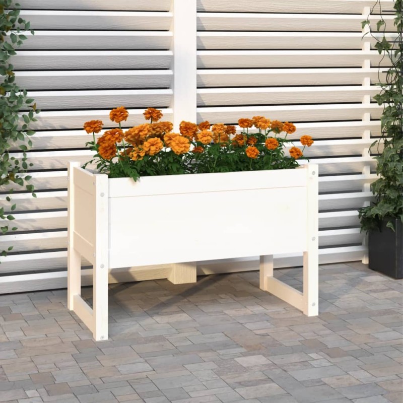 vidaXL Pflanzkübel Weiß 78x40x52 cm Massivholz Kiefer vidaXL Pflanzkübel Weiß 78x40x52 cm Massivholz Kiefer