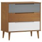 vidaXL Schubladenschrank MOLDE Braun 80x40x80 cm Massivholz Kiefer vidaXL Schubladenschrank MOLDE Braun 80x40x80 cm Massivholz Kiefer