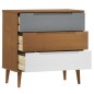vidaXL Schubladenschrank MOLDE Braun 80x40x80 cm Massivholz Kiefer vidaXL Schubladenschrank MOLDE Braun 80x40x80 cm Massivholz Kiefer