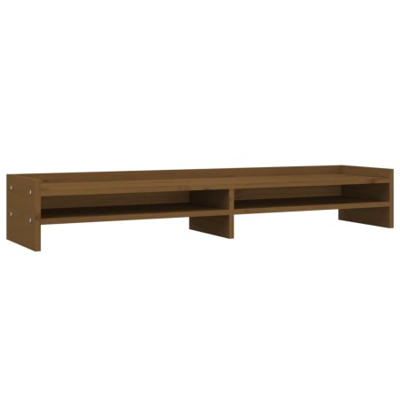 vidaXL Monitorständer Honigbraun 100x24x16 cm Massivholz Kiefer