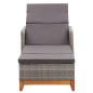 Sonnenliege Poly Rattan und Massivholz Akazie Grau Sonnenliege Poly Rattan und Massivholz Akazie Grau
