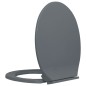 vidaXL Toilettensitz mit Absenkautomatik Grau Oval vidaXL Toilettensitz mit Absenkautomatik Grau Oval