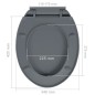 vidaXL Toilettensitz mit Absenkautomatik Grau Oval vidaXL Toilettensitz mit Absenkautomatik Grau Oval
