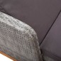 Sonnenliege Poly Rattan und Massivholz Akazie Grau Sonnenliege Poly Rattan und Massivholz Akazie Grau