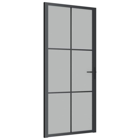 vidaXL Innentür 93x201,5 cm Schwarz Mattglas und Aluminium
