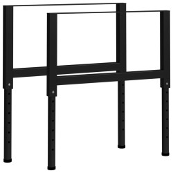 vidaXL Werkbankgestell Verstellbar 2 Stk. Metall 85x(69-95,5) cm