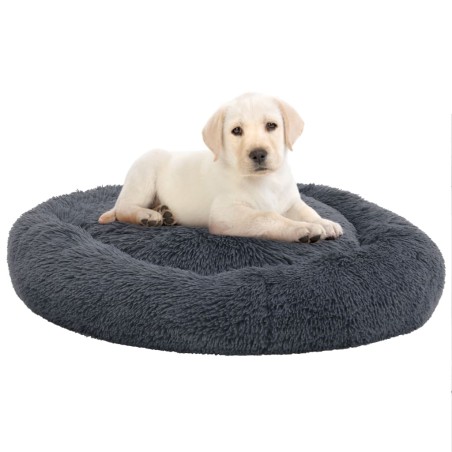 vidaXL Hunde- und Katzenkissen Waschbar Dunkelgrau 70x70x15cm Plüsch  